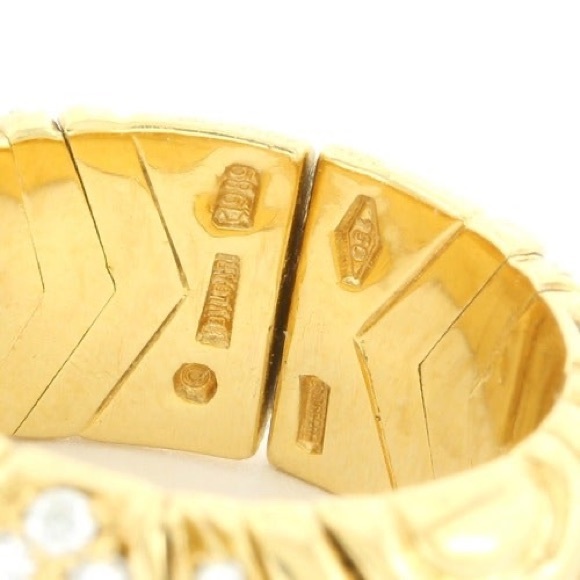 BVGALRI 18k gold rare 1989 Vintage diamond ring - Picture 4 of 5